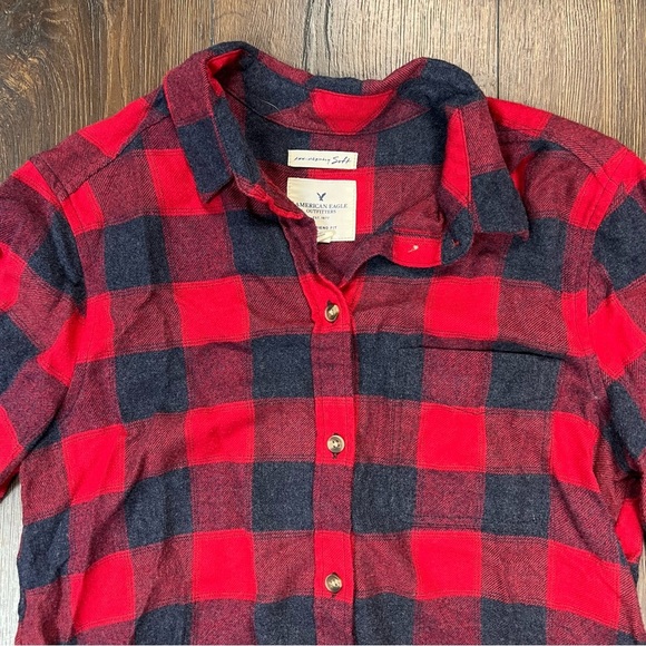 American Eagle Outfitters AE Ahh-mazingly Soft boyfriend flannel SZ SM - Picture 3 of 5
